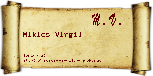 Mikics Virgil névjegykártya
